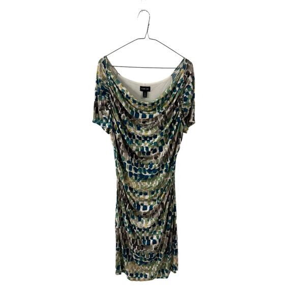 Ronen Chen Blue Mosaic Shelly Dress NWT Size 4(US 14) - Picture 1 of 8